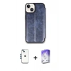 MARSİLYAN™- iPhone 14 Kılıf Zirve Yansıma Serisi - Siyah Bilvis 5in1 3D Magic Cam Ekran Koruyucu + Shine Kamera Lens - MI