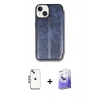MARSİLYAN™- iPhone 14 Kılıf Zirve Yansıma Serisi - Siyah Bilvis 5in1 5D Magic Hayalet Cam Ekran Koruyucu + Shine Kamera Lens - MI