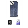 MARSİLYAN™- iPhone 14 Kılıf Zirve Yansıma Serisi - Siyah Bilvis 5in1 5D Magic Hayalet Cam Ekran Koruyucu + PVD Metal Kamera Lens - TU