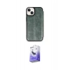 MARSİLYAN™- iPhone 14 Kılıf Zirve Yansıma Serisi - Siyah Bilvis 5in1 5D Magic Hayalet Cam Ekran Koruyucu