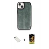 MARSİLYAN™- iPhone 14 Kılıf Zirve Yansıma Serisi - Siyah Buffer Cam Ekran Koruyucu + Diamond Kamera Lens - SABE