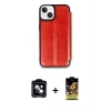 MARSİLYAN™- iPhone 14 Kılıf Zirve Yansıma Serisi - Siyah Buffer Cam Ekran Koruyucu + PVD Metal Kamera Lens - MI