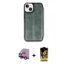 MARSİLYAN™- iPhone 14 Kılıf Zirve Yansıma Serisi - Siyah Buffer Cam Ekran Koruyucu + Raze Metal Kamera Lens - KI