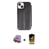 MARSİLYAN™- iPhone 14 Kılıf Zirve Yansıma Serisi - Siyah Buffer Cam Ekran Koruyucu + Raze Metal Kamera Lens - KI