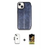 MARSİLYAN™- iPhone 14 Kılıf Zirve Yansıma Serisi - Siyah Buffer Cam Ekran Koruyucu + Shine Kamera Lens - SH