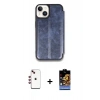 MARSİLYAN™- iPhone 14 Kılıf Zirve Yansıma Serisi - Siyah Buffer Hayalet Cam Ekran Koruyucu + Shine Kamera Lens - KI