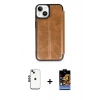 MARSİLYAN™- iPhone 14 Kılıf Zirve Yansıma Serisi - Siyah Buffer Hayalet Cam Ekran Koruyucu + Shine Kamera Lens - SH