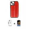 MARSİLYAN™- iPhone 14 Kılıf Zirve Yansıma Serisi - Siyah Buffer Hayalet Cam Ekran Koruyucu + Shine Kamera Lens - GS