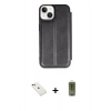 MARSİLYAN™- iPhone 14 Kılıf Zirve Yansıma Serisi - Siyah Joko Magic 5D Hayalet Cam + Diamond Kamera Lens - KI