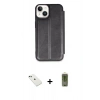 MARSİLYAN™- iPhone 14 Kılıf Zirve Yansıma Serisi - Siyah Joko Magic 5D Hayalet Cam + Diamond Kamera Lens - YL