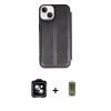 MARSİLYAN™- iPhone 14 Kılıf Zirve Yansıma Serisi - Siyah Joko Magic 5D Hayalet Cam + PVD Metal Kamera Lens - MI