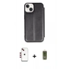 MARSİLYAN™- iPhone 14 Kılıf Zirve Yansıma Serisi - Siyah Joko Magic 5D Hayalet Cam + Shine Kamera Lens - KI