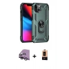MARSİLYAN™- iPhone 14 Plus Kılıf Ahenk Klasik Koleksiyonu - Şeffaf Maxco Cam Ekran Koruyucu + Raze Metal Kamera Lens - GS