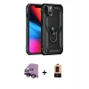 MARSİLYAN™- iPhone 14 Plus Kılıf Ahenk Klasik Koleksiyonu - Şeffaf Maxco Cam Ekran Koruyucu + Raze Metal Kamera Lens - SH