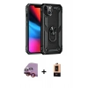 MARSİLYAN™- iPhone 14 Plus Kılıf Ahenk Klasik Koleksiyonu - Şeffaf Maxco Cam Ekran Koruyucu + Raze Metal Kamera Lens - KI