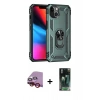 MARSİLYAN™- iPhone 14 Plus Kılıf Ahenk Klasik Koleksiyonu - Siyah 360 Mat Full Body Arka Koruyucu + Raze Metal Kamera Lens - KI