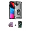 MARSİLYAN™- iPhone 14 Plus Kılıf Ahenk Klasik Koleksiyonu - Siyah 360 Mat Full Body Arka Koruyucu + Raze Metal Kamera Lens - KI