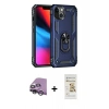 MARSİLYAN™- iPhone 14 Plus Kılıf Ahenk Klasik Koleksiyonu - Siyah Mat Seramik Nano Ekran Koruyucu + Gümüş Raze Metal Kamera Lens
