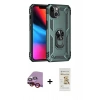 MARSİLYAN™- iPhone 14 Plus Kılıf Ahenk Klasik Koleksiyonu - Siyah Mat Seramik Nano Ekran Koruyucu + Kırmızı Raze Metal Kamera Lens
