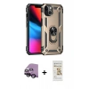 MARSİLYAN™- iPhone 14 Plus Kılıf Ahenk Klasik Koleksiyonu - Siyah Mat Seramik Nano Ekran Koruyucu + Raze Metal Kamera Lens - SH