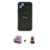 MARSİLYAN™- iPhone 14 Plus Kılıf Ahenk Klasik - Şeffaf Maxco Cam Ekran Koruyucu + Raze Metal Kamera Lens - KI