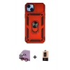 MARSİLYAN™- iPhone 14 Plus Kılıf Ahenk Klasik - Şeffaf Maxco Cam Ekran Koruyucu + Raze Metal Kamera Lens - KI