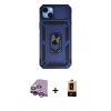 MARSİLYAN™- iPhone 14 Plus Kılıf Ahenk Klasik - Şeffaf Maxco Cam Ekran Koruyucu + Mor Raze Metal Kamera Lens