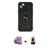 MARSİLYAN™- iPhone 14 Plus Kılıf Ahenk Klasik - Şeffaf Maxco Cam Ekran Koruyucu + Raze Metal Kamera Lens - GS