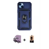 MARSİLYAN™- iPhone 14 Plus Kılıf Ahenk Klasik - Şeffaf Maxco Cam Ekran Koruyucu + Raze Metal Kamera Lens - SH
