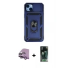 MARSİLYAN™- iPhone 14 Plus Kılıf Ahenk Klasik - Siyah 360 Mat Full Body Arka Koruyucu + Raze Metal Kamera Lens - MR