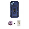 MARSİLYAN™- iPhone 14 Plus Kılıf Ahenk Klasik - Siyah Mat Seramik Nano Ekran Koruyucu + Raze Metal Kamera Lens - KI