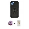 MARSİLYAN™- iPhone 14 Plus Kılıf Ahenk Klasik - Siyah Mat Seramik Nano Ekran Koruyucu + Raze Metal Kamera Lens - KI