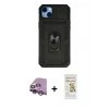 MARSİLYAN™- iPhone 14 Plus Kılıf Ahenk Klasik - Siyah Mat Seramik Nano Ekran Koruyucu + Raze Metal Kamera Lens - MR