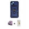 MARSİLYAN™- iPhone 14 Plus Kılıf Ahenk Klasik - Siyah Mat Seramik Nano Ekran Koruyucu + Raze Metal Kamera Lens - SH