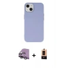 MARSİLYAN™- iPhone 14 Plus Kılıf Ahenk Serisi - Şeffaf Maxco Cam Ekran Koruyucu + Raze Metal Kamera Lens - GS
