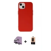 MARSİLYAN™- iPhone 14 Plus Kılıf Ahenk Serisi - Şeffaf Maxco Cam Ekran Koruyucu + Raze Metal Kamera Lens - GS