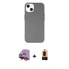 MARSİLYAN™- iPhone 14 Plus Kılıf Ahenk Serisi - Şeffaf Maxco Cam Ekran Koruyucu + Kırmızı Raze Metal Kamera Lens