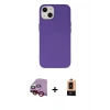 MARSİLYAN™- iPhone 14 Plus Kılıf Ahenk Serisi - Şeffaf Maxco Cam Ekran Koruyucu + Kırmızı Raze Metal Kamera Lens