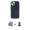 MARSİLYAN™- iPhone 14 Plus Kılıf Ahenk Serisi - Şeffaf Maxco Cam Ekran Koruyucu + Raze Metal Kamera Lens - MR