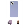 MARSİLYAN™- iPhone 14 Plus Kılıf Ahenk Serisi - Şeffaf Maxco Cam Ekran Koruyucu + Raze Metal Kamera Lens - MR
