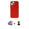 MARSİLYAN™- iPhone 14 Plus Kılıf Ahenk Serisi - Şeffaf Maxco Cam Ekran Koruyucu + Raze Metal Kamera Lens - MR