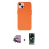 MARSİLYAN™- iPhone 14 Plus Kılıf Ahenk Serisi - Siyah 360 Mat Full Body Arka Koruyucu + Raze Metal Kamera Lens - KI