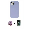 MARSİLYAN™- iPhone 14 Plus Kılıf Ahenk Serisi - Siyah 360 Mat Full Body Arka Koruyucu + Raze Metal Kamera Lens - KI