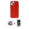 MARSİLYAN™- iPhone 14 Plus Kılıf Ahenk Serisi - Siyah 360 Mat Full Body Arka Koruyucu + Raze Metal Kamera Lens - KI