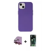 MARSİLYAN™- iPhone 14 Plus Kılıf Ahenk Serisi - Siyah 360 Mat Full Body Arka Koruyucu + Raze Metal Kamera Lens - KI