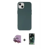 MARSİLYAN™- iPhone 14 Plus Kılıf Ahenk Serisi - Siyah 360 Mat Full Body Arka Koruyucu + Raze Metal Kamera Lens - KI