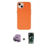 MARSİLYAN™- iPhone 14 Plus Kılıf Ahenk Serisi - Siyah 360 Mat Full Body Arka Koruyucu + Raze Metal Kamera Lens - SH