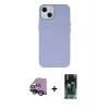 MARSİLYAN™- iPhone 14 Plus Kılıf Ahenk Serisi - Siyah 360 Mat Full Body Arka Koruyucu + Raze Metal Kamera Lens - SH