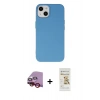 MARSİLYAN™- iPhone 14 Plus Kılıf Ahenk Serisi - Siyah Mat Seramik Nano Ekran Koruyucu + Raze Metal Kamera Lens - KI
