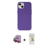 MARSİLYAN™- iPhone 14 Plus Kılıf Ahenk Serisi - Siyah Mat Seramik Nano Ekran Koruyucu + Raze Metal Kamera Lens - KI